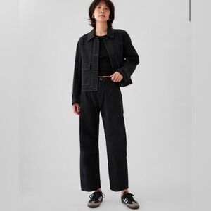 GAP Black Twill Utility Barrel Pant Size 10